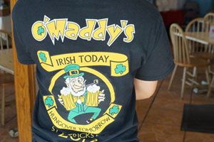 O'Maddy's Irish t-shirt with shamrock design