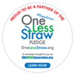 One Less Straw Pledge partner badge